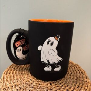 Spooky Black and Orange Ghost Mug